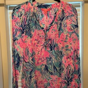 Lilly Pulitzer Colorful Floral Blouse